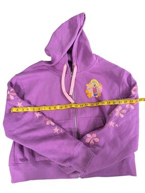 Disney Purple Hooded Puffer Jacket with Pink‎ Drawstrings